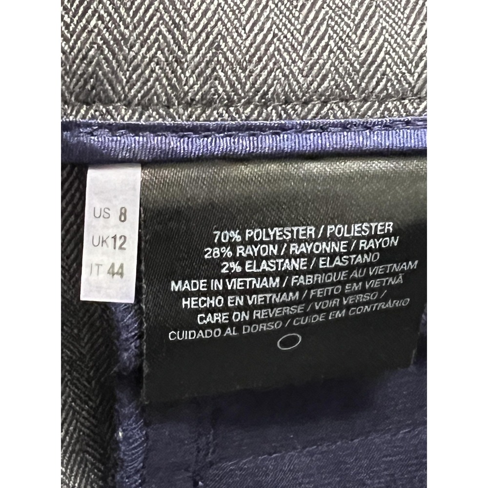 Tahari Pants Womens 8 Gray Herringbone Straight Leg Tweed Dress Work Altered Hem - Picture 7 of 8
